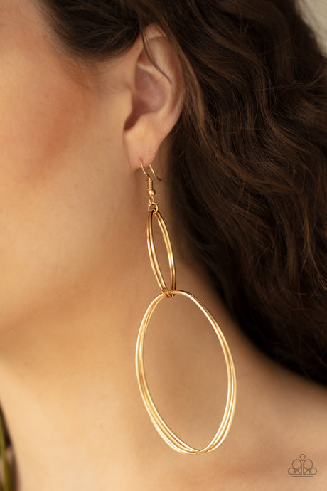 Paparazzi ~ Getting Into Shape ~ Gold Earrings