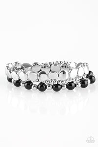 Paparazzi ~ Girly Girl Glamour ~ Black Bracelet