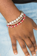 Load image into Gallery viewer, Paparazzi ~ Girly Girl Glamour ~ Red Bracelet