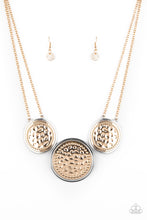 Load image into Gallery viewer, Paparazzi ~ Gladiator Glam ~ Gold  Necklace Set