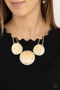 Paparazzi ~ Gladiator Glam ~ Gold  Necklace Set