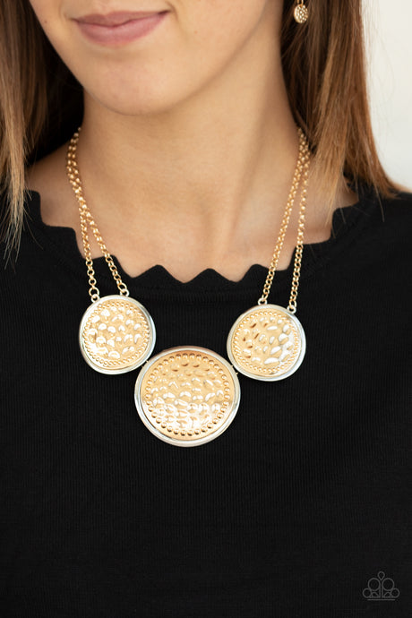 Paparazzi ~ Gladiator Glam ~ Gold  Necklace Set