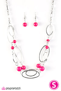 Paparazzi - Glam Theory - Pink Necklace Set