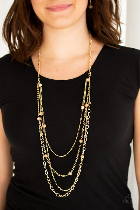 Paparazzi ~ Glamour Grotto ~ Gold Necklace Set