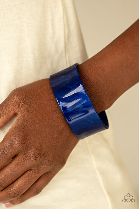 Paparazzi ~ Glaze Over ~ Blue Acrylic Cuff Bracelet