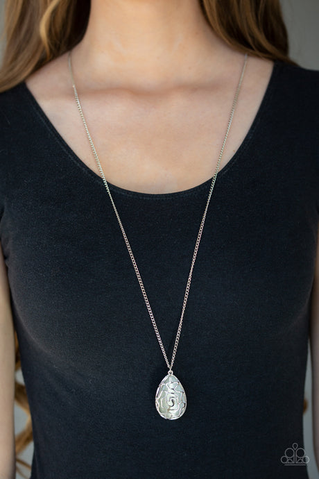 Paparazzi - Gleaming Gardens - White  Cat's Eye Stone Necklace Set