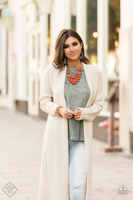 Paparazzi ~ Glimpses of Malibu ~ Fashion Fix Complete Trend Blend ~ Orange Necklace Set