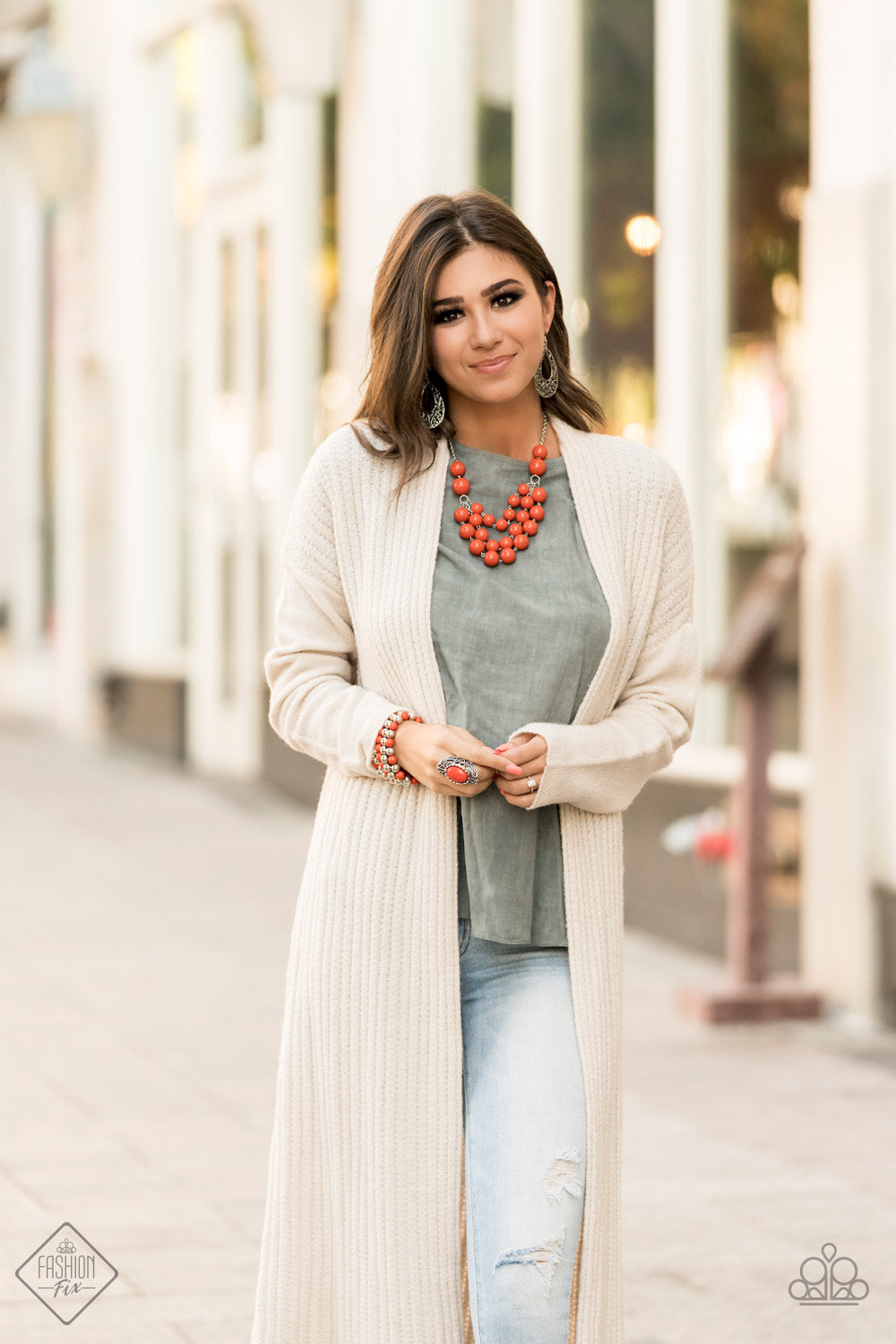 Paparazzi ~ Glimpses of Malibu ~ Fashion Fix Complete Trend Blend ~ Orange Necklace Set