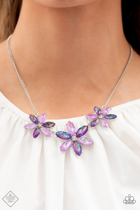 Paparazzi ~ Glimpses of Malibu ~ Fashion Fix Complete Trend Blend ~ Purple and White Necklace Set