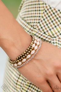 Paparazzi ~ Glimpses of Malibu ~ Fashion Fix Complete Trend Blend ~ Brass Necklace Set