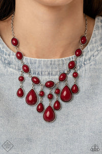 Paparazzi ~ Glimpses of Malibu ~ Fashion Fix Complete Trend Blend ~ Red Necklace Set