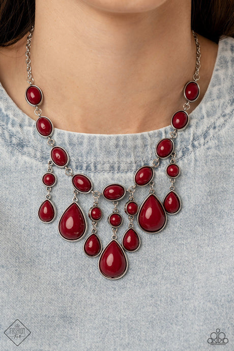 Paparazzi ~ Glimpses of Malibu ~ Fashion Fix Complete Trend Blend ~ Red Necklace Set