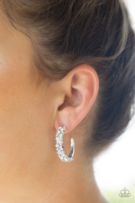 Paparazzi ~ Glitter Galaxy ~ White Hoop Earrings