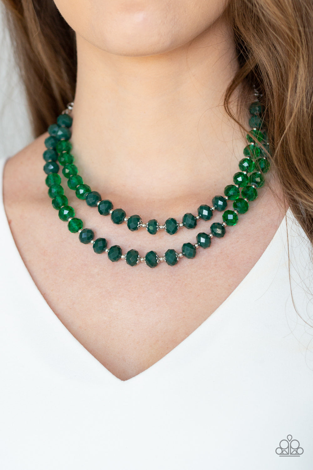 Paparazzi ~ Glitter Gratitude ~ Green Necklace Set
