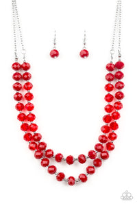 Paparazzi ~ Glitter Gratitude ~ Red Necklace Set