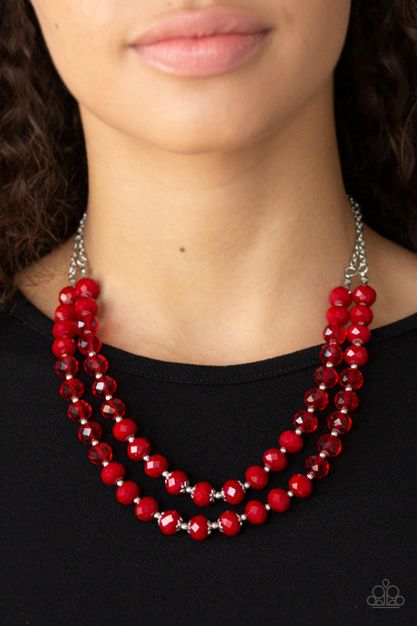 Paparazzi ~ Glitter Gratitude ~ Red Necklace Set