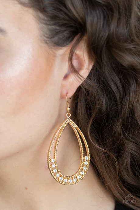 Paparazzi ~ Glitz Fit ~ Gold Earrings