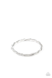Paparazzi ~ Glitzy Gleam ~ White Bracelet (Life of the Party Exclusive)