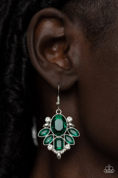 Paparazzi ~ Glitzy Go-Getter ~ Green Earrings