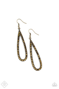 Paparazzi ~ Glitzy Goals ~ Brass Earrings (Fashion Fix Exclusive)