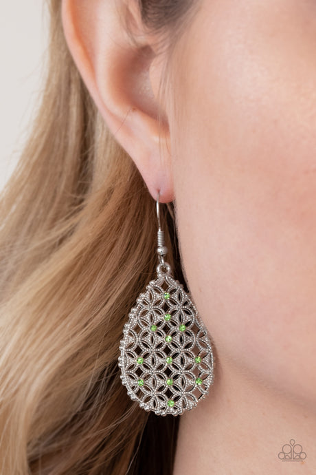 Paparazzi ~ Glorious Gardens ~ Green Earrings