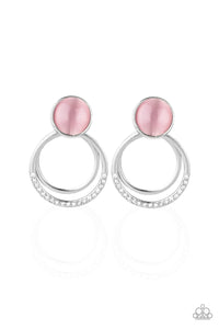 Paparazzi ~ Glow Roll ~ Pink Post Earrings