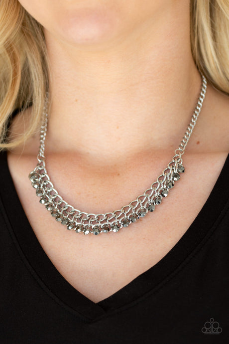 Paparazzi ~ Glow and Grind ~ Silver Necklace  Set