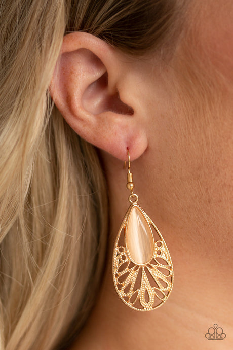 Paparazzi ~ Glowing Tranquility ~ Gold Earrings