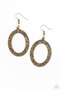 Paparazzi ~ Go Down In Glitter ~ Brass Earrings