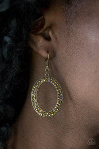 Paparazzi ~ Go Down In Glitter ~ Brass Earrings