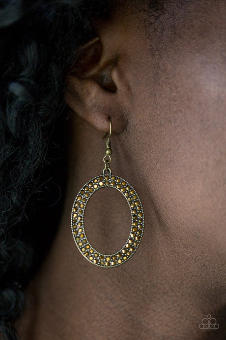 Paparazzi ~ Go Down In Glitter ~ Brass Earrings