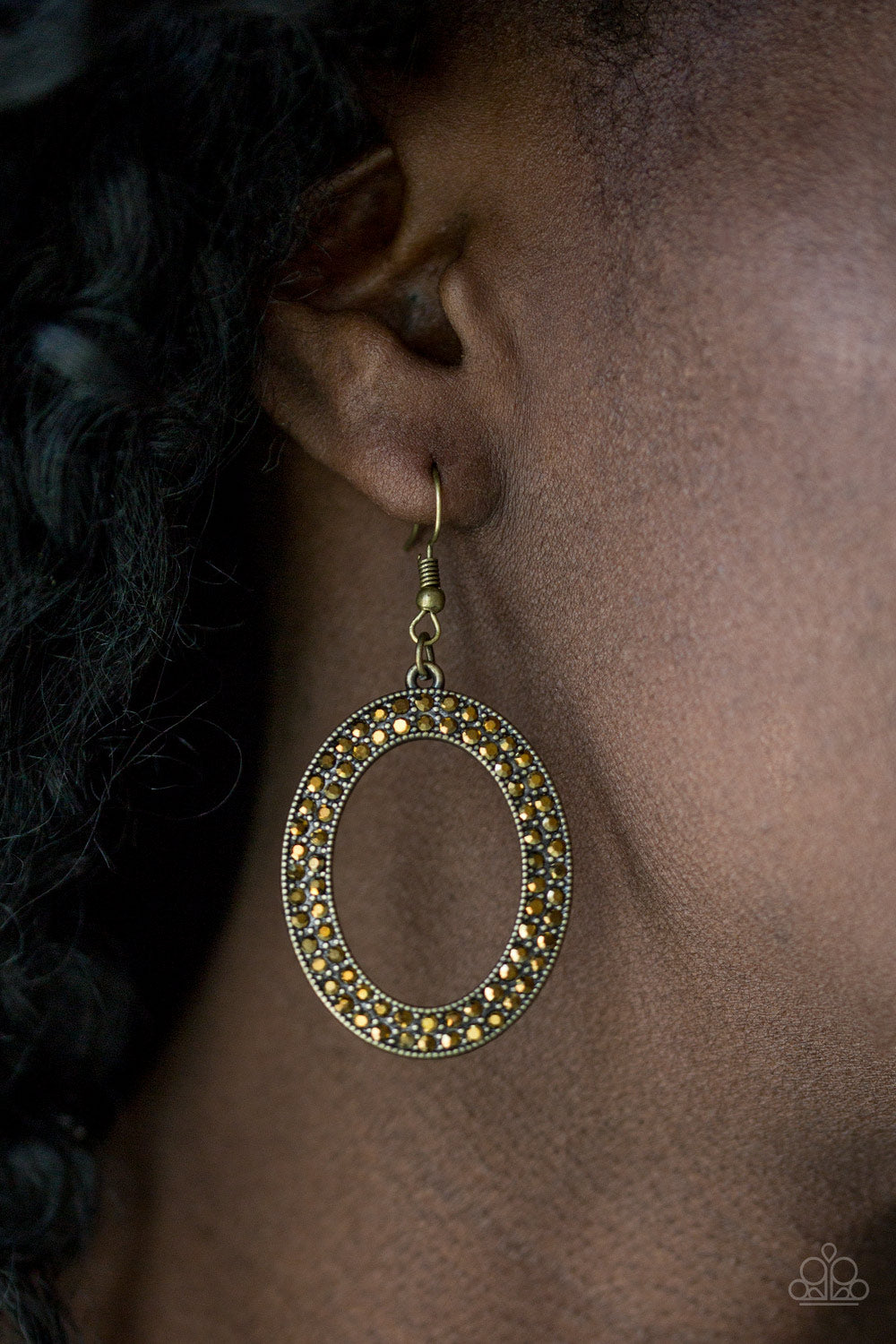 Paparazzi ~ Go Down In Glitter ~ Brass Earrings