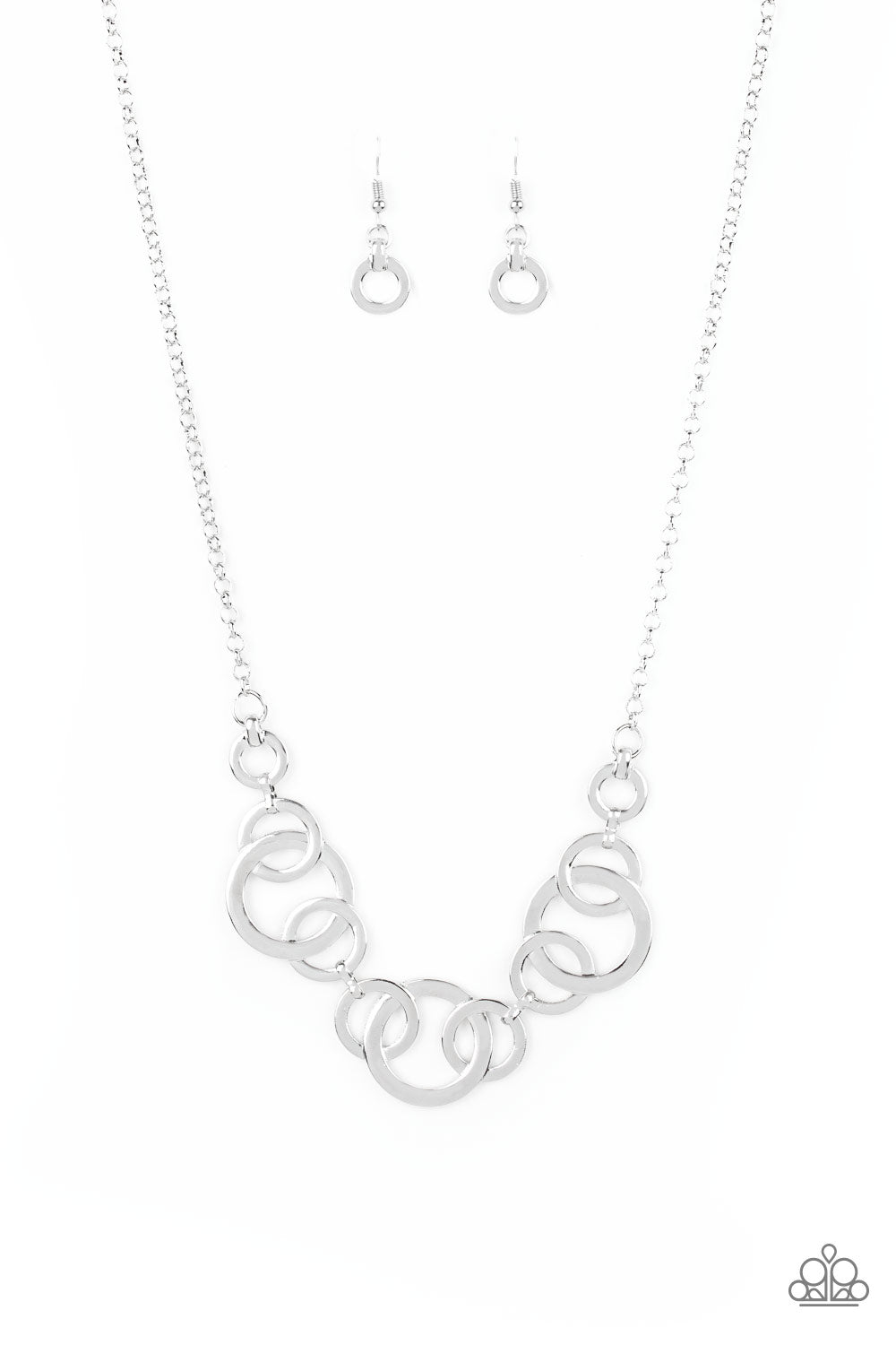 Paparazzi ~ Going In Circles ~ Silver Necklace Set