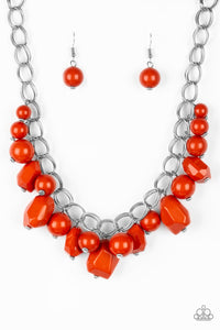 Paparazzi - Gorgeously Globetrotter - Orange Necklace Set