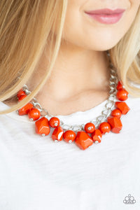 Paparazzi - Gorgeously Globetrotter - Orange Necklace Set