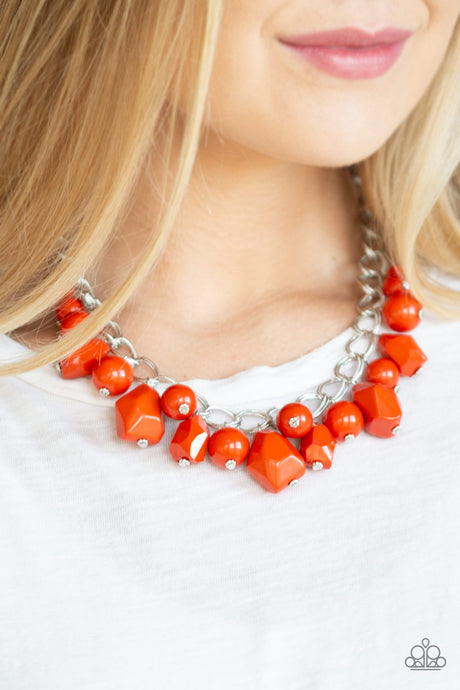 Paparazzi - Gorgeously Globetrotter - Orange Necklace Set
