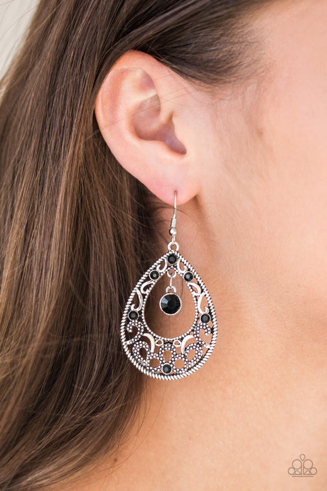 Paparazzi ~ Gotta Get That Glow ~ Black Earrings