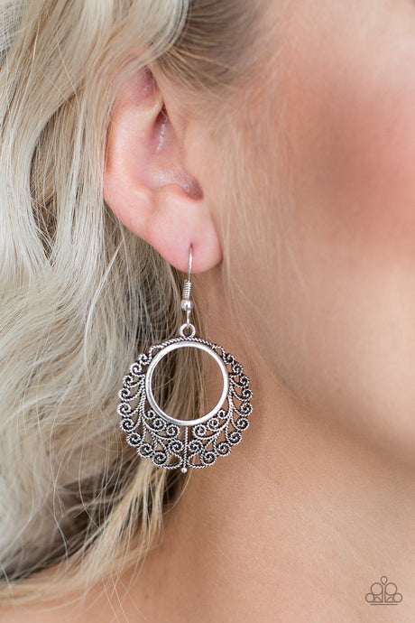 Paparazzi ~ Grapevine Glamorous ~ Silver Earrings