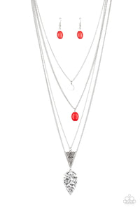 Paparazzi ~ Grounded In ARTIFACT ~ Red Necklace Set
