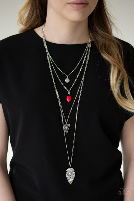 Paparazzi ~ Grounded In ARTIFACT ~ Red Necklace Set