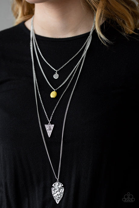 Paparazzi ~ Grounded In ARTIFACT ~ Yellow Necklace Set