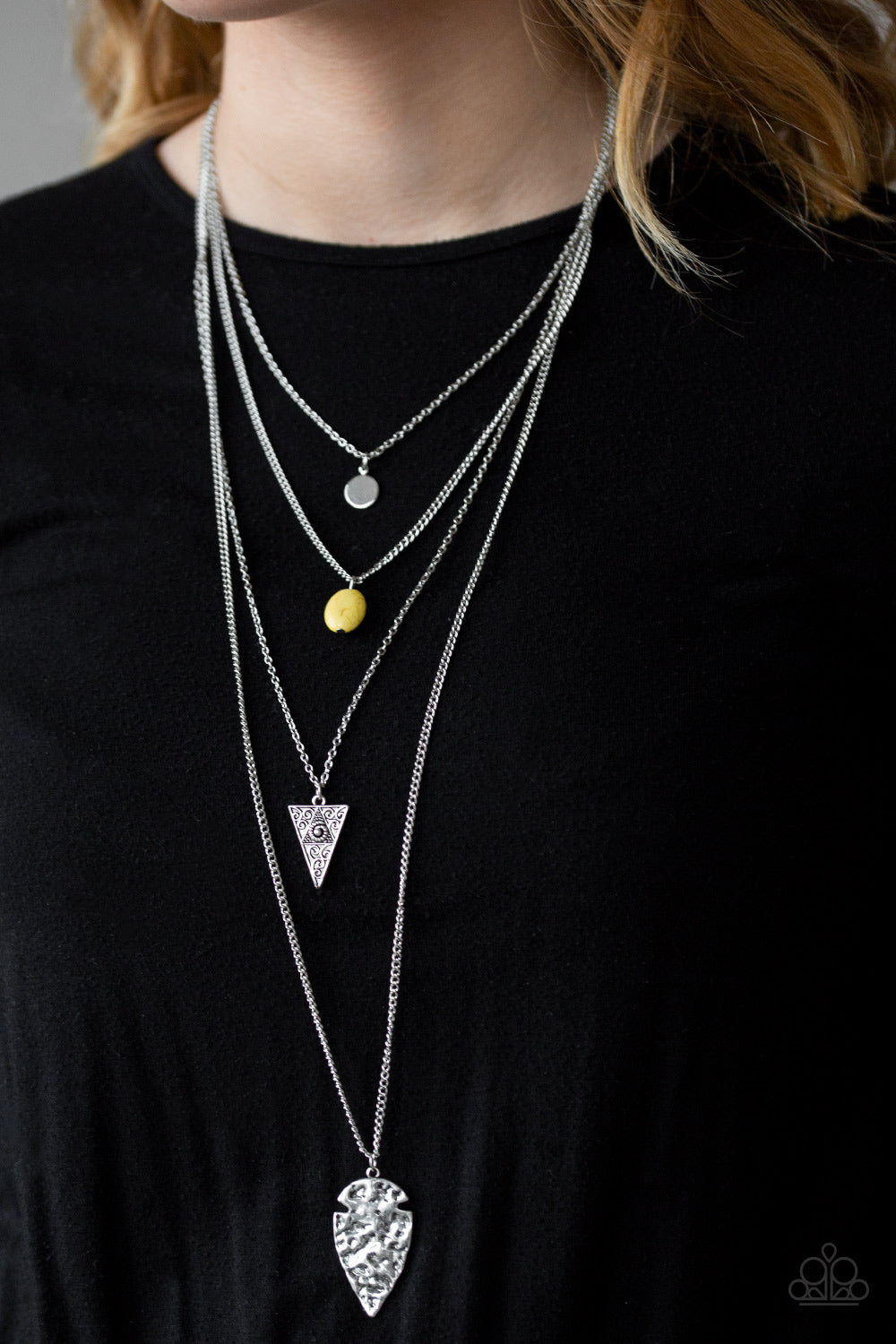 Paparazzi ~ Grounded In ARTIFACT ~ Yellow Necklace Set