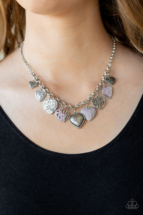 Paparazzi ~ Grow Love ~ Purple Heart Necklace Set