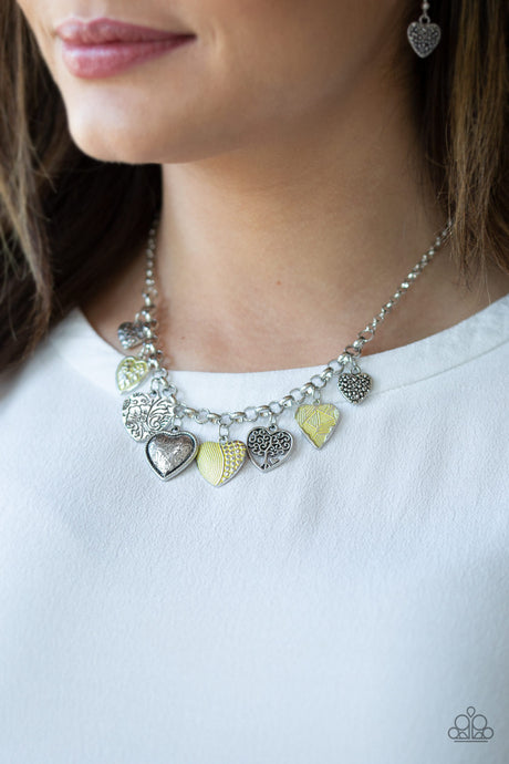 Paparazzi ~ Grow Love ~ Yellow Necklace and Bracelet Set