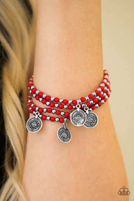 Paparazzi ~ Gypsy Globetrotter ~ Red Bracelet