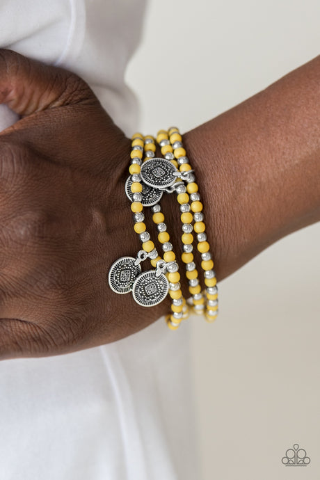 Paparazzi ~ Gypsy Globetrotter ~ Yellow Bracelet