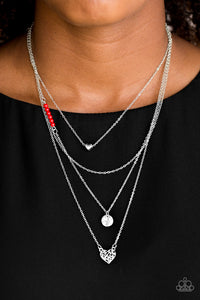 Paparazzi ~ Gypsy Heart ~ Red Necklace Set