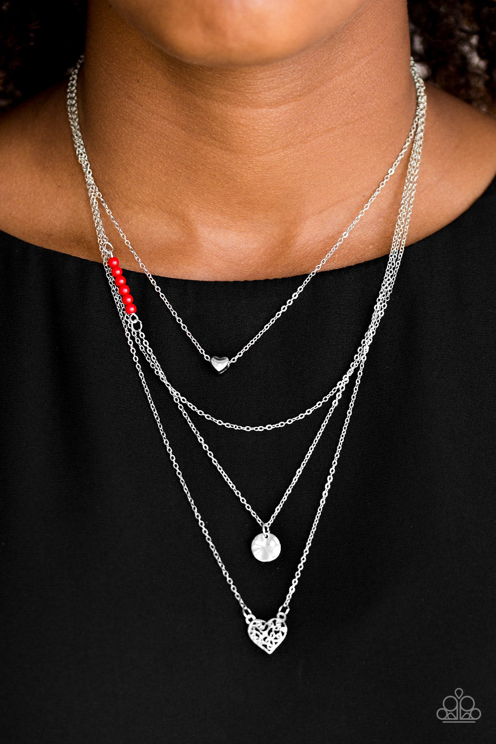 Paparazzi ~ Gypsy Heart ~ Red Necklace Set