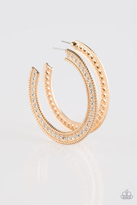 Paparazzi ~ HAUTE Mama ~ Gold Hoop Earrings