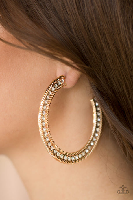 Paparazzi ~ HAUTE Mama ~ Gold Hoop Earrings